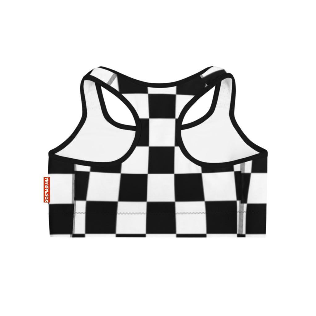 Checkerboard Sport Bra - Black/White image 1