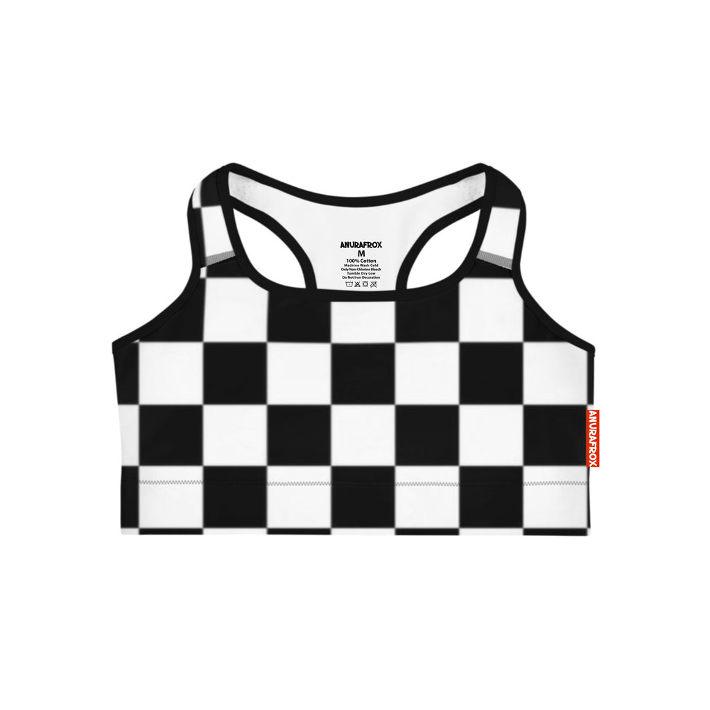 Checkerboard Sport Bra - Black/White image 0