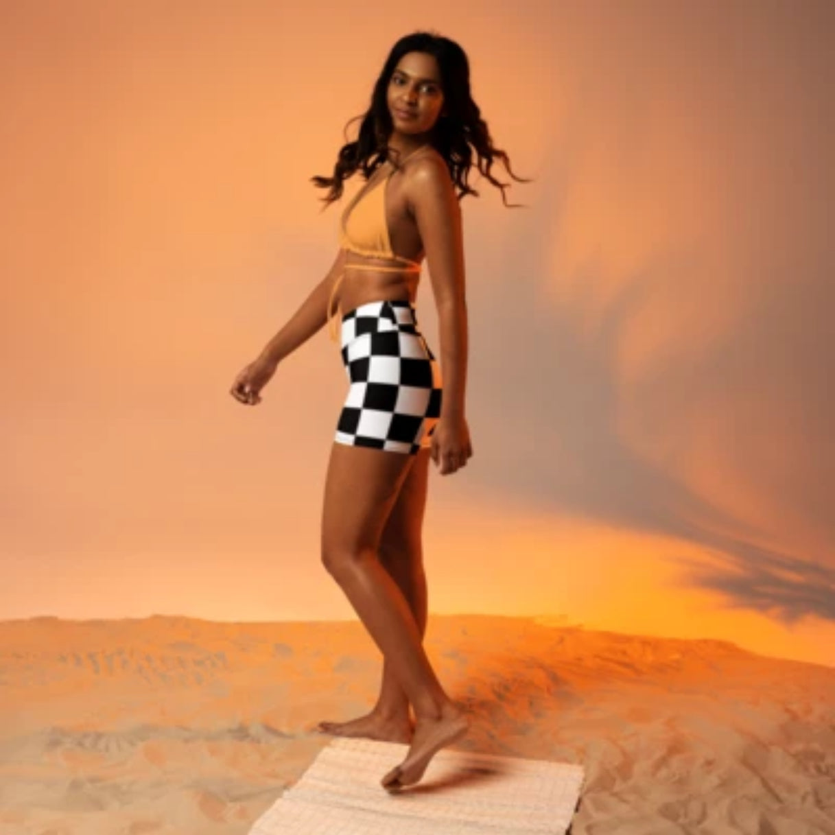 Checkerboard Sport shorts - White/Black