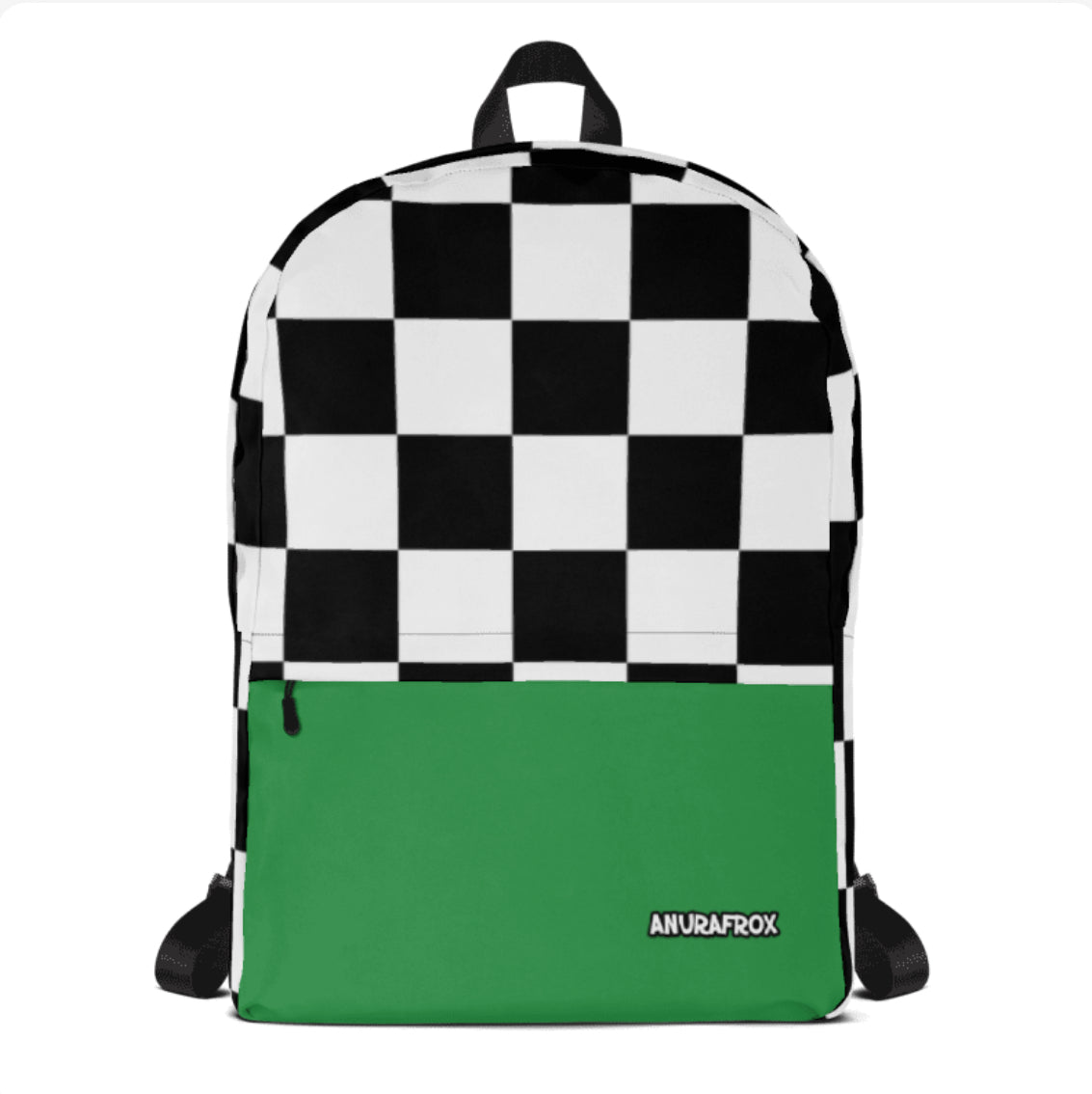 Checkerboard Sport Bookbag White/Black/Green